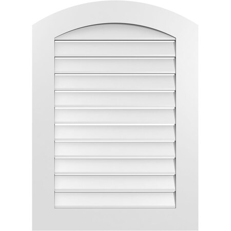 Ekena Millwork Arch Top Surface Mount PVC Gable Vent: Non-Functional, w/ 3-1/2"W x 1"P Standard Frame, 26"W x 34"H GVPAR26X3401SN